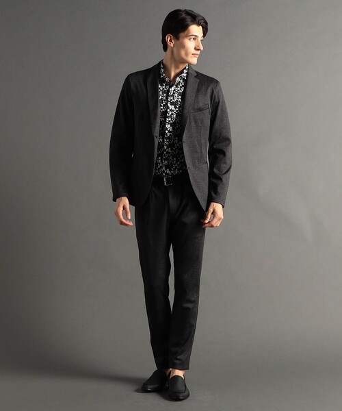 MONSIEUR NICOLE（ムッシュニコル）の「DELEGANT メランジジャージ セットアップジャケット（テーラードジャケット・メンズ・ライトグレー・LARGE/MEDIUM）」の2枚目の写真