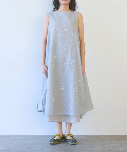 yuni(ユニ )の「△Cotton Nylon sheer memory dot 刺繍 layered one-piece(ワンピース・レディース・ブラック/グレー・FREE)」の16枚目の写真