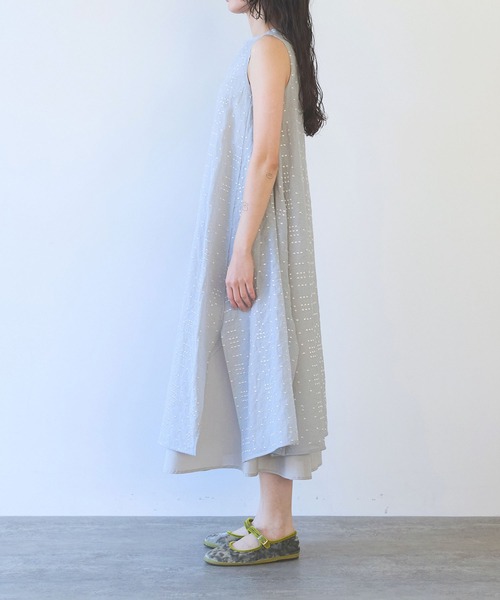 yuni(ユニ )の「△Cotton Nylon sheer memory dot 刺繍 layered one-piece(ワンピース・レディース・ブラック/グレー・FREE)」の17枚目の写真