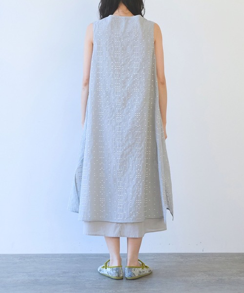 yuni(ユニ )の「△Cotton Nylon sheer memory dot 刺繍 layered one-piece(ワンピース・レディース・ブラック/グレー・FREE)」の18枚目の写真