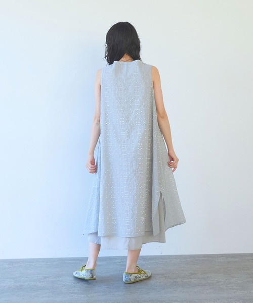 yuni(ユニ )の「△Cotton Nylon sheer memory dot 刺繍 layered one-piece(ワンピース・レディース・ブラック/グレー・FREE)」の15枚目の写真