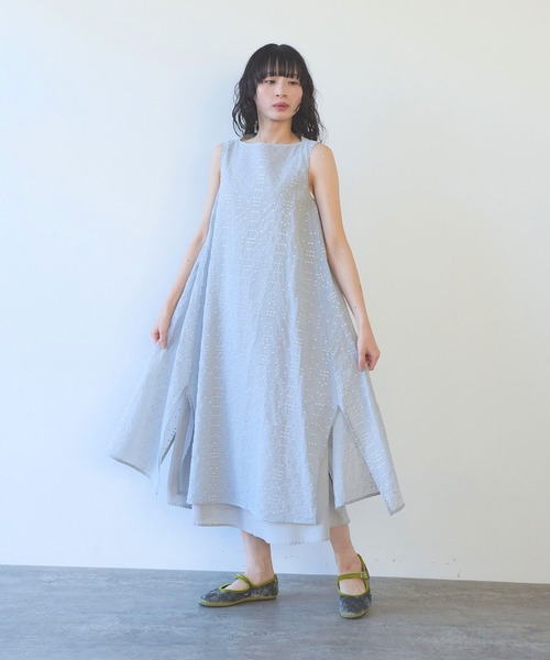 yuni(ユニ )の「△Cotton Nylon sheer memory dot 刺繍 layered one-piece(ワンピース・レディース・ブラック/グレー・FREE)」の11枚目の写真