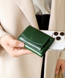 バイカラー 三つ折りミニ財布 本革 エプソンレザー（財布）｜attiree
