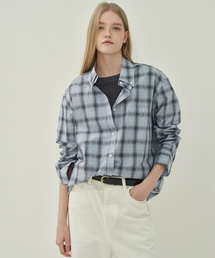 MOTT（モット）の「ボタンダウンチェックシャツ - スカイブルー（シャツ/ブラウス）」