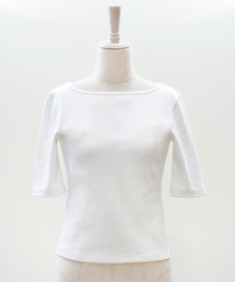 &BLOOM（アンドブルーム）の「UVカット ボートネック トップス バストパッド付 ＆BLOOM（アンドブルーム）（Tシャツ/カットソー）」