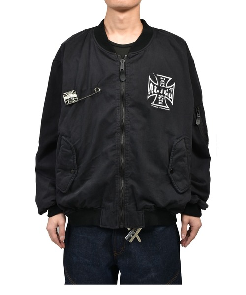 MB ULTIMATE FABRIC MA-1 ブラック NUBIAN x ALICE x FMCD MOTO COUTURE MA-1 BOMBER JACKET (EXCLUCIVE