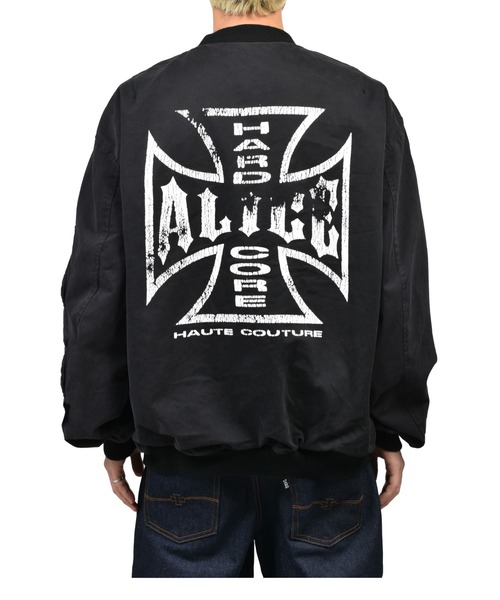 ALICE HOLLYWOOD(アリスハリウッド)の「NUBIAN x ALICE x FMCD MOTO COUTURE MA-1 BOMBER JACKET (EXCLUCIVE)(その他アウター・メンズ・ブラック・XX-LARGE/X-LARGE/SMALL/MEDIUM/LARGE)」の4枚目の写真