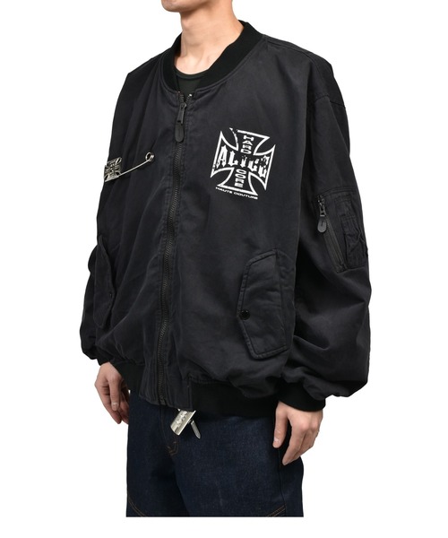 ALICE HOLLYWOOD(アリスハリウッド)の「NUBIAN x ALICE x FMCD MOTO COUTURE MA-1 BOMBER JACKET (EXCLUCIVE)(その他アウター・メンズ・ブラック・XX-LARGE/X-LARGE/SMALL/MEDIUM/LARGE)」の6枚目の写真