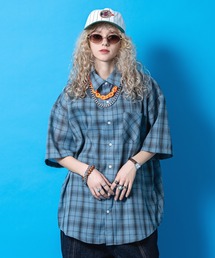 a.p.o.v.（エーピーオービー）の「a.p.o.v. オーバーサイズチェック柄半袖シャツ（シャツ/ブラウス）」
