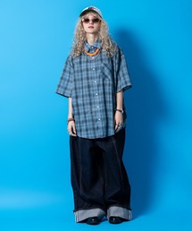 a.p.o.v.（エーピーオービー）の「a.p.o.v. オーバーサイズチェック柄半袖シャツ（シャツ/ブラウス）」