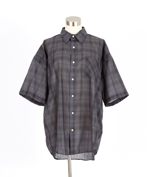 a.p.o.v.(エーピーオービー)の「a.p.o.v. オーバーサイズチェック柄半袖シャツ(シャツ/ブラウス・メンズ・チャコール/ホワイト/ブラック/ブルー・ONESIZE)」の20枚目の写真