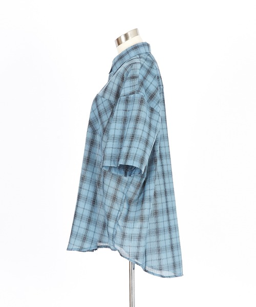 a.p.o.v.(エーピーオービー)の「a.p.o.v. オーバーサイズチェック柄半袖シャツ(シャツ/ブラウス・メンズ・チャコール/ホワイト/ブラック/ブルー・ONESIZE)」の15枚目の写真