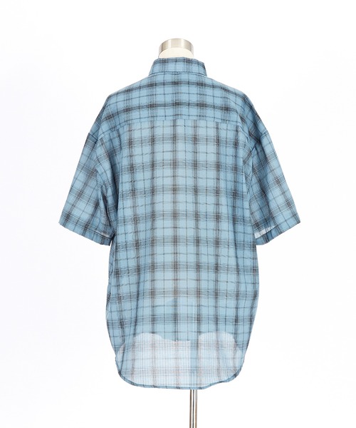 a.p.o.v.(エーピーオービー)の「a.p.o.v. オーバーサイズチェック柄半袖シャツ(シャツ/ブラウス・メンズ・チャコール/ホワイト/ブラック/ブルー・ONESIZE)」の16枚目の写真