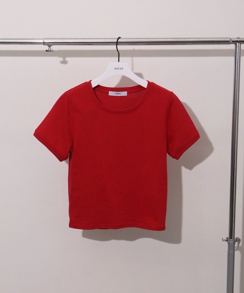 NOGLE(ノグル)の「【NOGLE/ノグル】コンパクトTシャツ(Tシャツ/カットソー・レディース・レッド/ホワイト/ブラック/ブルー/グレー/ネイビー・FREE)」の14枚目の写真
