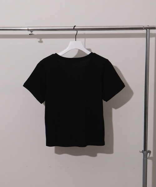 NOGLE(ノグル)の「【NOGLE/ノグル】コンパクトTシャツ(Tシャツ/カットソー・レディース・レッド/ホワイト/ブラック/ブルー/グレー/ネイビー・FREE)」の18枚目の写真