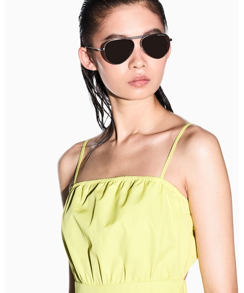 ARMANI EXCHANGE(アルマーニエクスチェンジ)の「【A|X アルマーニ エクスチェンジ】IA コットンツイル ベアショートジャンプスーツ(ZOZO限定カラー含)(サロペット/オーバーオール・レディース・ライトグリーン/カーキ・0/2/4/6)」の4枚目の写真