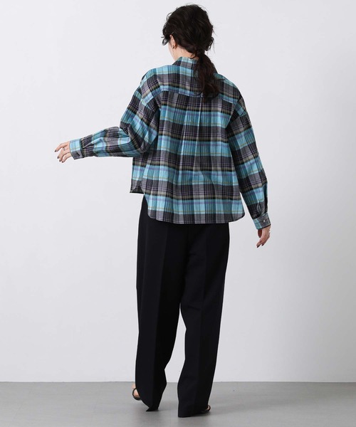 Gready Brilliant(グレディブリリアン)の「カラーチェックショートシャツ(シャツ/ブラウス・レディース・オレンジ系/ブルー系・38)」の5枚目の写真