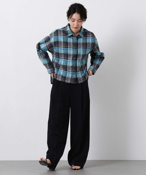 Gready Brilliant(グレディブリリアン)の「カラーチェックショートシャツ(シャツ/ブラウス・レディース・オレンジ系/ブルー系・38)」の6枚目の写真