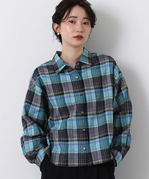 Gready Brilliant(グレディブリリアン)の「カラーチェックショートシャツ(シャツ/ブラウス・レディース・オレンジ系/ブルー系・38)」の10枚目の写真