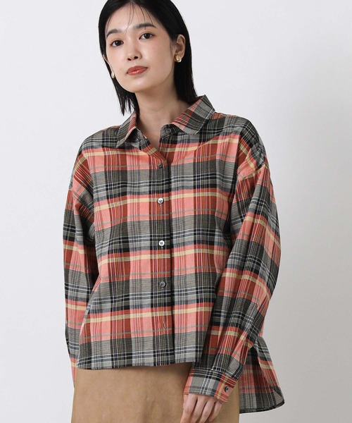 Gready Brilliant(グレディブリリアン)の「カラーチェックショートシャツ(シャツ/ブラウス・レディース・オレンジ系/ブルー系・38)」の15枚目の写真