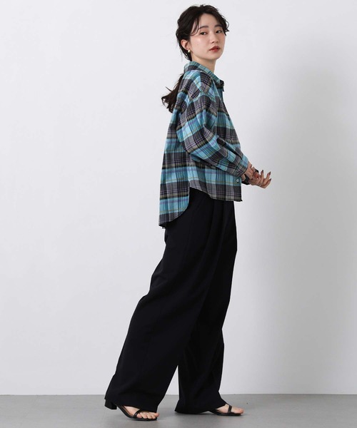 Gready Brilliant(グレディブリリアン)の「カラーチェックショートシャツ(シャツ/ブラウス・レディース・オレンジ系/ブルー系・38)」の4枚目の写真