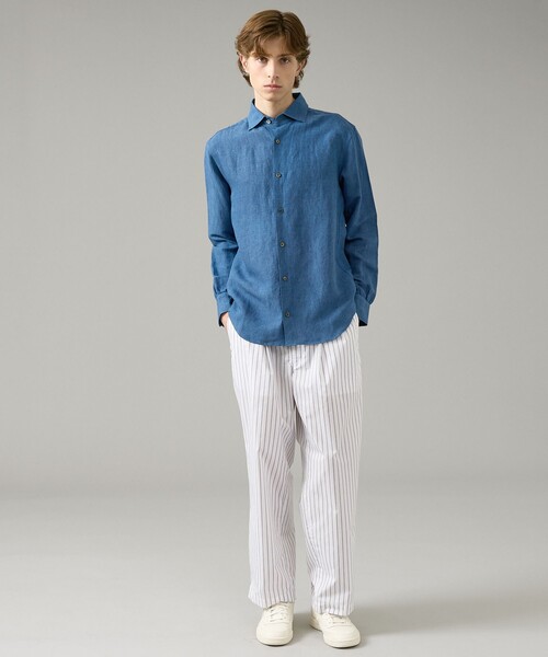 ABAHOUSE（アバハウス）の「ウェザークロス ストライプ イージーパンツ / ワイドパンツ（その他パンツ・メンズ・サックスブルー/ホワイト・46/48）」の17枚目の写真