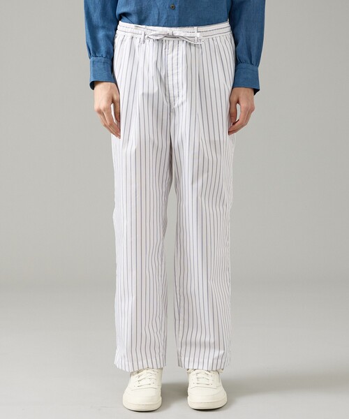 ABAHOUSE（アバハウス）の「ウェザークロス ストライプ イージーパンツ / ワイドパンツ（その他パンツ・メンズ・サックスブルー/ホワイト・46/48）」の3枚目の写真