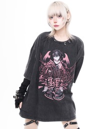 TRAVAS TOKYO（トラバス トウキョウ）の「『TRAVAS TOKYO/トラバス トーキョー』ピアス付きイラスト加工Tシャツ（Tシャツ/カットソー）」