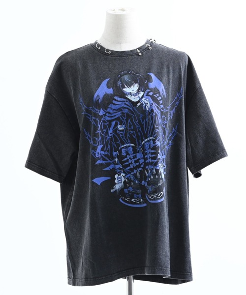 TRAVAS TOKYO(トラバス トウキョウ)の「『TRAVAS TOKYO/トラバス トーキョー』ピアス付きイラスト加工Tシャツ(Tシャツ/カットソー・レディース・ブルー/レッド・FREE)」の4枚目の写真