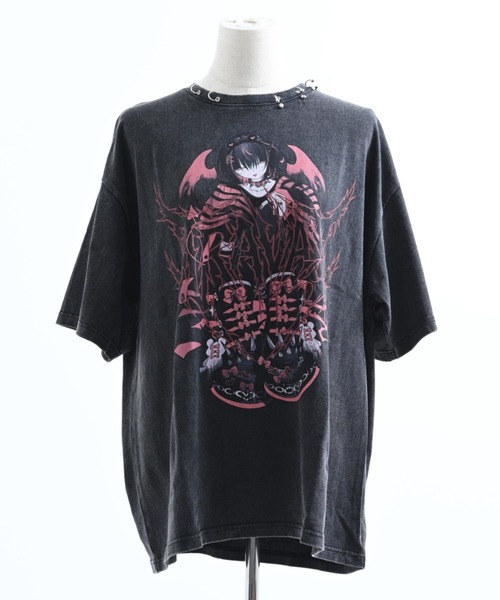 TRAVAS TOKYO(トラバス トウキョウ)の「『TRAVAS TOKYO/トラバス トーキョー』ピアス付きイラスト加工Tシャツ(Tシャツ/カットソー・レディース・ブルー/レッド・FREE)」の7枚目の写真