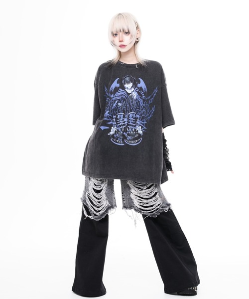 TRAVAS TOKYO(トラバス トウキョウ)の「『TRAVAS TOKYO/トラバス トーキョー』ピアス付きイラスト加工Tシャツ(Tシャツ/カットソー・レディース・ブルー/レッド・FREE)」の16枚目の写真
