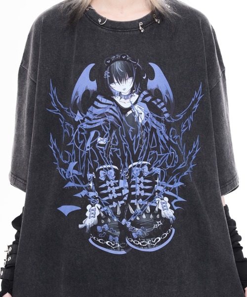 TRAVAS TOKYO(トラバス トウキョウ)の「『TRAVAS TOKYO/トラバス トーキョー』ピアス付きイラスト加工Tシャツ(Tシャツ/カットソー・レディース・ブルー/レッド・FREE)」の19枚目の写真