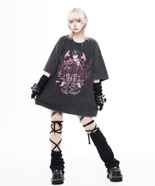 TRAVAS TOKYO(トラバス トウキョウ)の「『TRAVAS TOKYO/トラバス トーキョー』ピアス付きイラスト加工Tシャツ(Tシャツ/カットソー・レディース・ブルー/レッド・FREE)」の21枚目の写真
