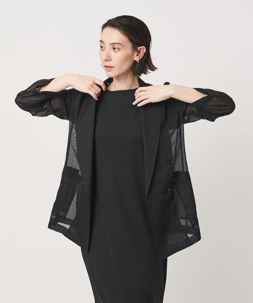 BEAUTY&YOUTH UNITED ARROWS（ビューティーアンドユースユナイテッドアローズ）の「ポリエステル シアー ダブルジャケット ウォッシャブル（テーラードジャケット・レディース・ブラック/ベージュ・XS/S/M）」の22枚目の写真