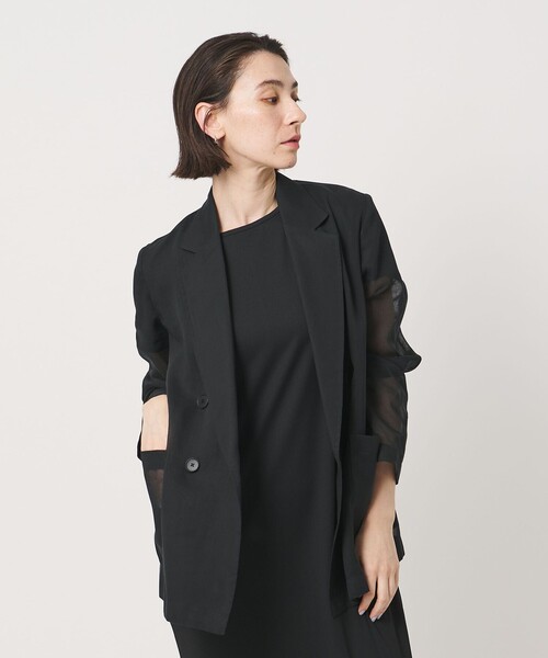 BEAUTY&YOUTH UNITED ARROWS（ビューティーアンドユースユナイテッドアローズ）の「ポリエステル シアー ダブルジャケット ウォッシャブル（テーラードジャケット・レディース・ブラック/ベージュ・XS/S/M）」の21枚目の写真