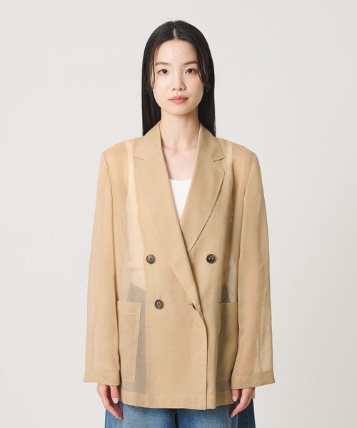 BEAUTY&YOUTH UNITED ARROWS（ビューティーアンドユースユナイテッドアローズ）の「ポリエステル シアー ダブルジャケット ウォッシャブル（テーラードジャケット・レディース・ブラック/ベージュ・XS/S/M）」の19枚目の写真