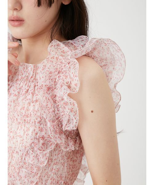 LILY BROWN(リリーブラウン)の「シャーリングレイヤーフリルトップス(Tシャツ/カットソー・レディース・ブラック/その他/ホワイト/ピンク・F)」の10枚目の写真