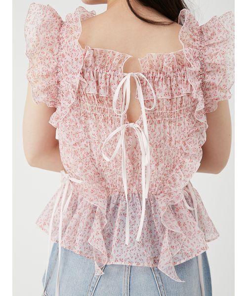 LILY BROWN(リリーブラウン)の「シャーリングレイヤーフリルトップス(Tシャツ/カットソー・レディース・ブラック/その他/ホワイト/ピンク・F)」の12枚目の写真