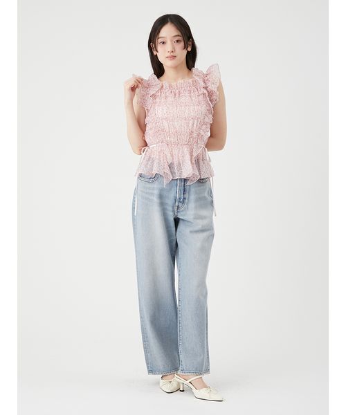 LILY BROWN(リリーブラウン)の「シャーリングレイヤーフリルトップス(Tシャツ/カットソー・レディース・ブラック/その他/ホワイト/ピンク・F)」の15枚目の写真