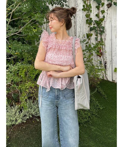 LILY BROWN(リリーブラウン)の「シャーリングレイヤーフリルトップス(Tシャツ/カットソー・レディース・ブラック/その他/ホワイト/ピンク・F)」の18枚目の写真