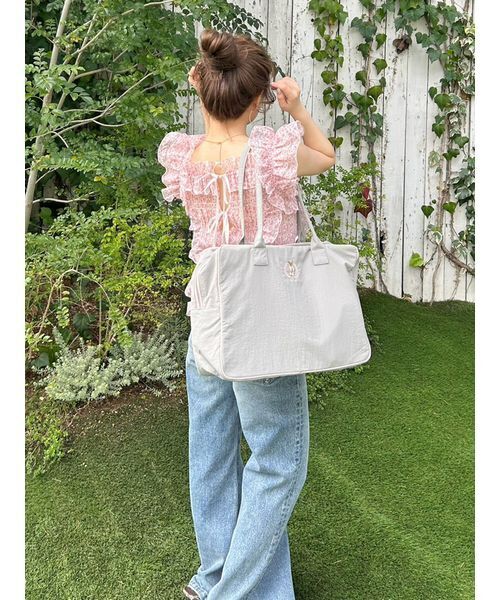 LILY BROWN(リリーブラウン)の「シャーリングレイヤーフリルトップス(Tシャツ/カットソー・レディース・ブラック/その他/ホワイト/ピンク・F)」の19枚目の写真
