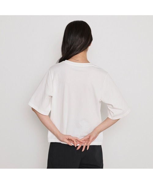 COMMON+HAUS(コモンハウス)の「コットンクロップドTシャツ(Tシャツ/カットソー・レディース・ホワイト/ブラウン・FREE)」の7枚目の写真