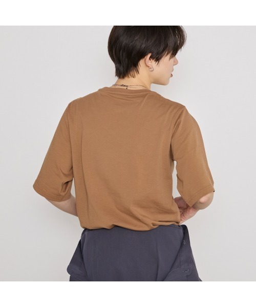 COMMON+HAUS(コモンハウス)の「コットンクロップドTシャツ(Tシャツ/カットソー・レディース・ホワイト/ブラウン・FREE)」の9枚目の写真