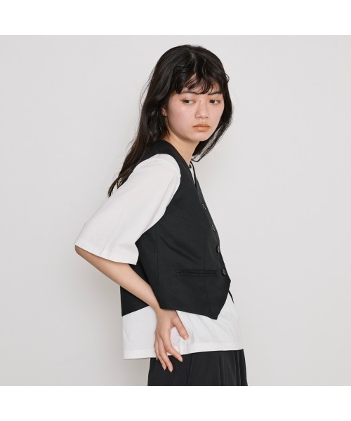 COMMON+HAUS(コモンハウス)の「コットンクロップドTシャツ(Tシャツ/カットソー・レディース・ホワイト/ブラウン・FREE)」の11枚目の写真