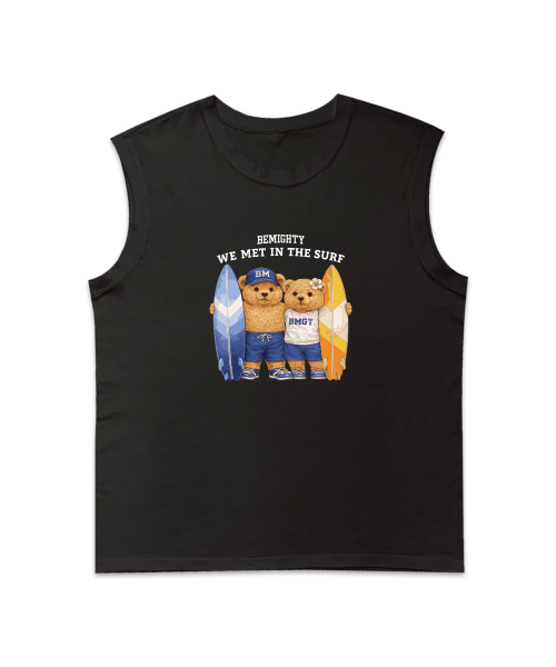 BEMIGHTY（ビーマイティー）の「カップルベアサーフオーバーサイズスリーブレスTシャツ（Tシャツ/カットソー・メンズ・ネイビー/ホワイト/ブラック・LARGE/X-LARGE/XX-LARGE）」の4枚目の写真
