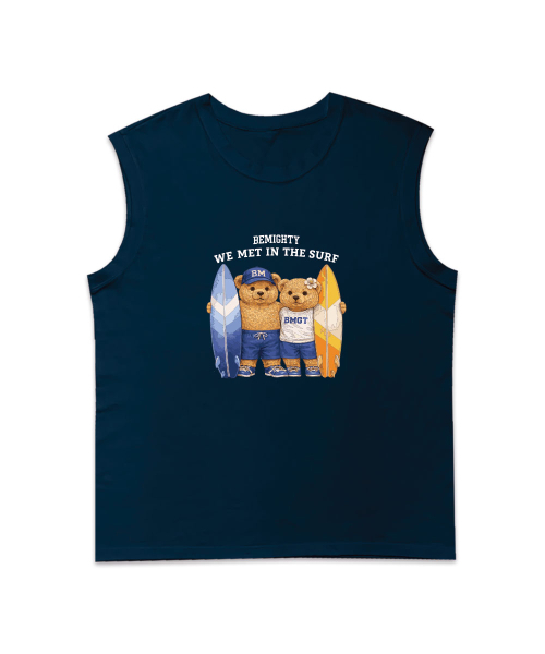BEMIGHTY（ビーマイティー）の「カップルベアサーフオーバーサイズスリーブレスTシャツ（Tシャツ/カットソー・メンズ・ネイビー/ホワイト/ブラック・LARGE/X-LARGE/XX-LARGE）」の5枚目の写真