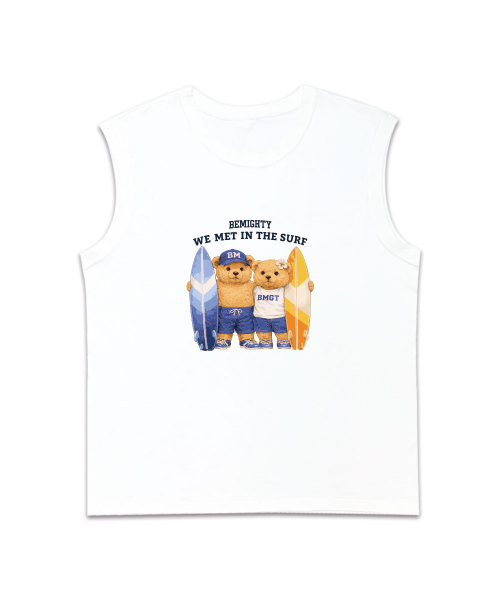 BEMIGHTY（ビーマイティー）の「カップルベアサーフオーバーサイズスリーブレスTシャツ（Tシャツ/カットソー・メンズ・ネイビー/ホワイト/ブラック・LARGE/X-LARGE/XX-LARGE）」の6枚目の写真