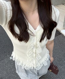 Another Branch olive des olive | レース付カーディガン(カーディガン/ボレロ)