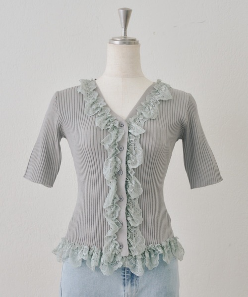 Another Branch olive des olive（アナザーブランチオリーブデオリーブ）の「レース付カーディガン（カーディガン/ボレロ・レディース・アイボリー/ブラック/グレー・FREE）」の15枚目の写真