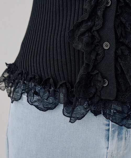 Another Branch olive des olive（アナザーブランチオリーブデオリーブ）の「レース付カーディガン（カーディガン/ボレロ・レディース・アイボリー/ブラック/グレー・FREE）」の8枚目の写真